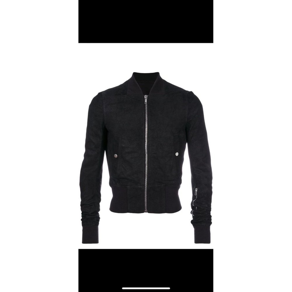 Rick Owens Lambskin Fitted Bomber Jacket